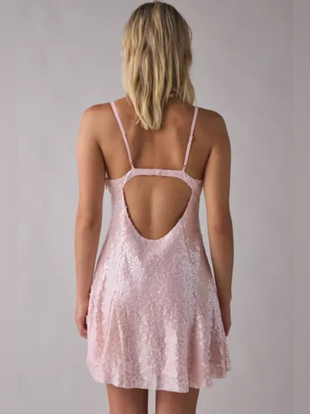 Urban Outfitters Liv Sequin Open Back Fit-And-Flare Mini Dress - Picture 3 of 5